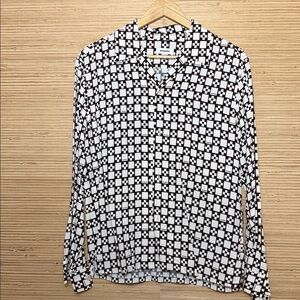 Sandro Monochrome Checkered Button Down Shirt